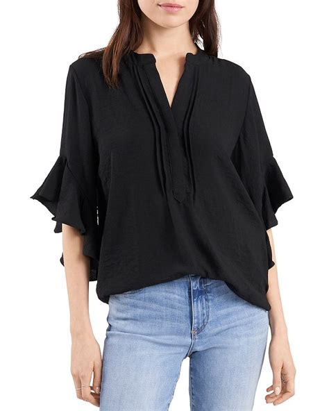 vince camuto ruffle sleeve top|vince camuto pleated ruffled sleeve.